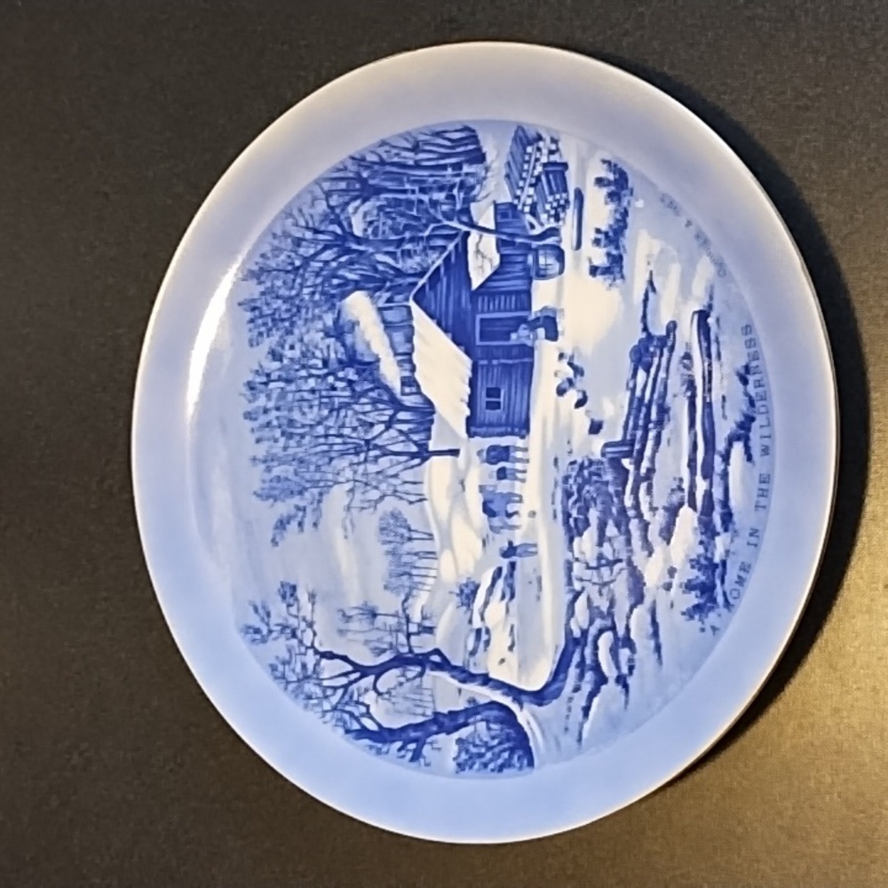 Vintage "A Home In The Wilderness" Currier & Ives decorative plate